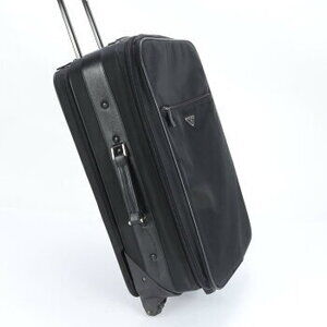 Prada Tessuto nylon triangular logo Saffiano suitcase carry bag trunk
